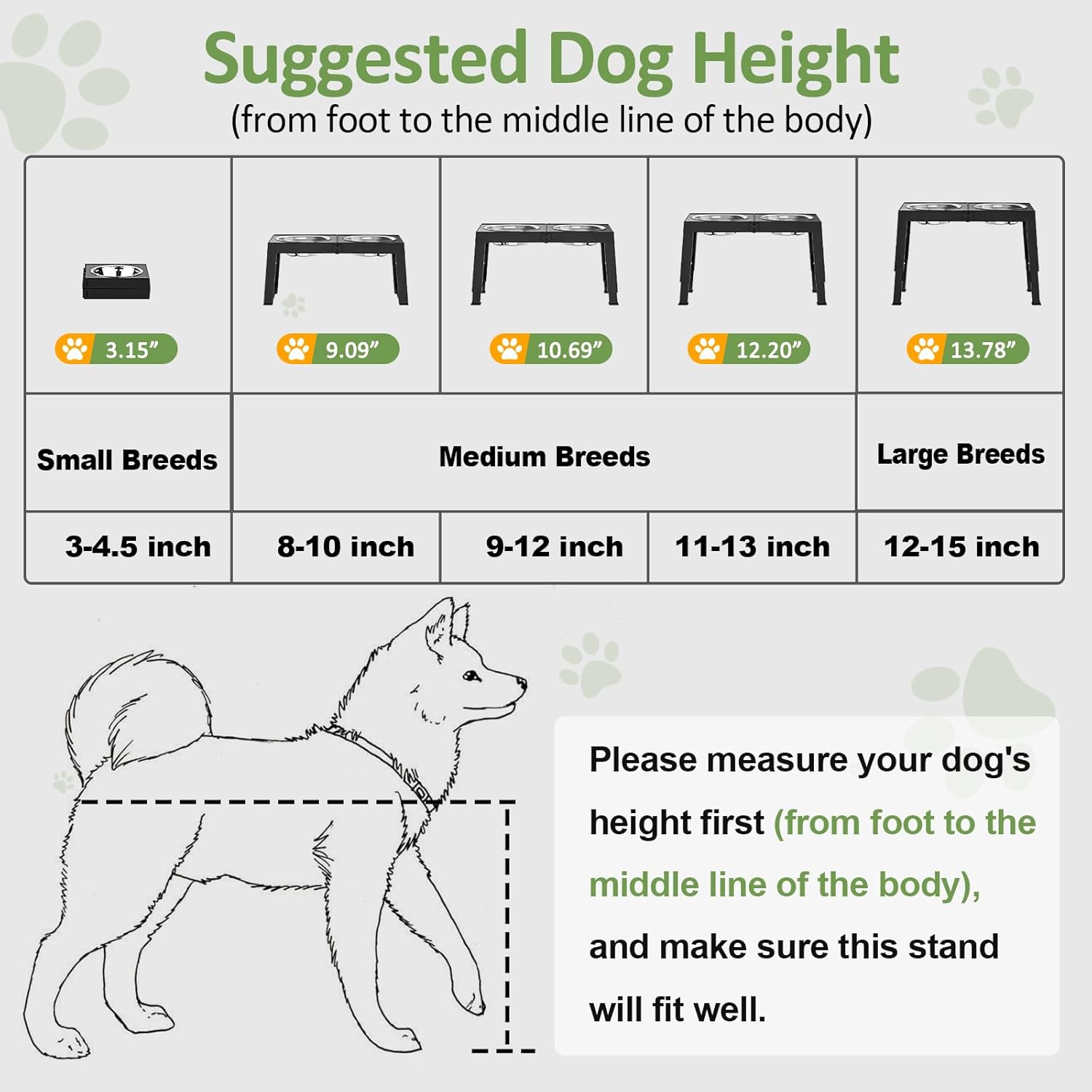 Elevated Dog Bowls Large Breed Raised Dogs Bowl Stand Large/Medium Sized Dog Stainless Steel Food Water Bowl Stands 5 Heights Adjustable 9/11/12/14In Black Pet Feeder Dish Station - Best Pet Care Store
