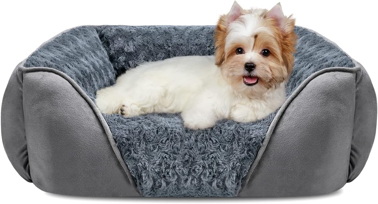 Washable Orthopedic Dog Bed – Soft Calming Rectangle Puppy Bed, Anti-Slip, Small 20"x19"x6" - Best Pet Care Store