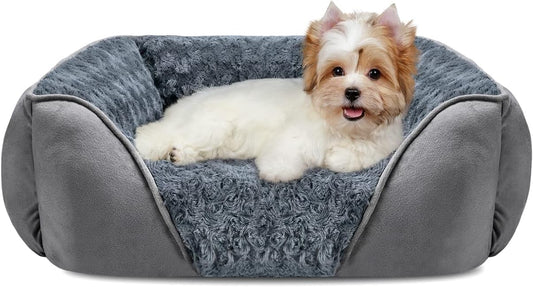 Washable Orthopedic Dog Bed – Soft Calming Rectangle Puppy Bed, Anti-Slip, Small 20"x19"x6" - Best Pet Care Store