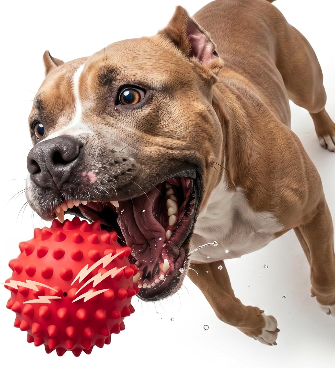 Beef-Flavored Durable Dog Ball for Aggressive Chewers, Tough Squeaky Rubber Toy for Pitbulls Large & Medium Breeds - Best Pet Care Store