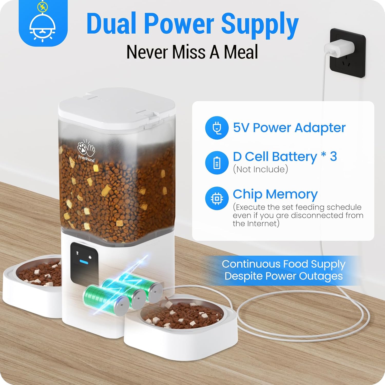 5G Wifi Automatic Cat Feeder 2 Cats: Dual Automatic Dog Feeder with APP Control, Cat Food Dispenser for Multiple Pets, Detachable for Easy Clean, 7L Large Food Storage -29 Cup (ACF190W-C) - Best Pet Care Store
