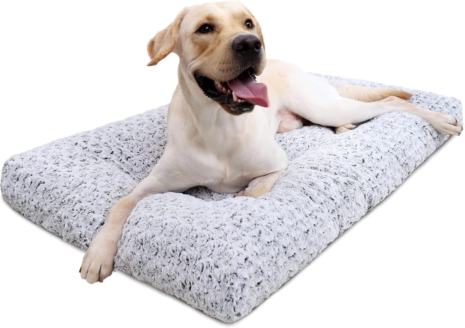 Washable Plush Dog Crate Bed – Anti-Slip Kennel Pad for All Sizes, 35"x23", Gray - Best Pet Care Store