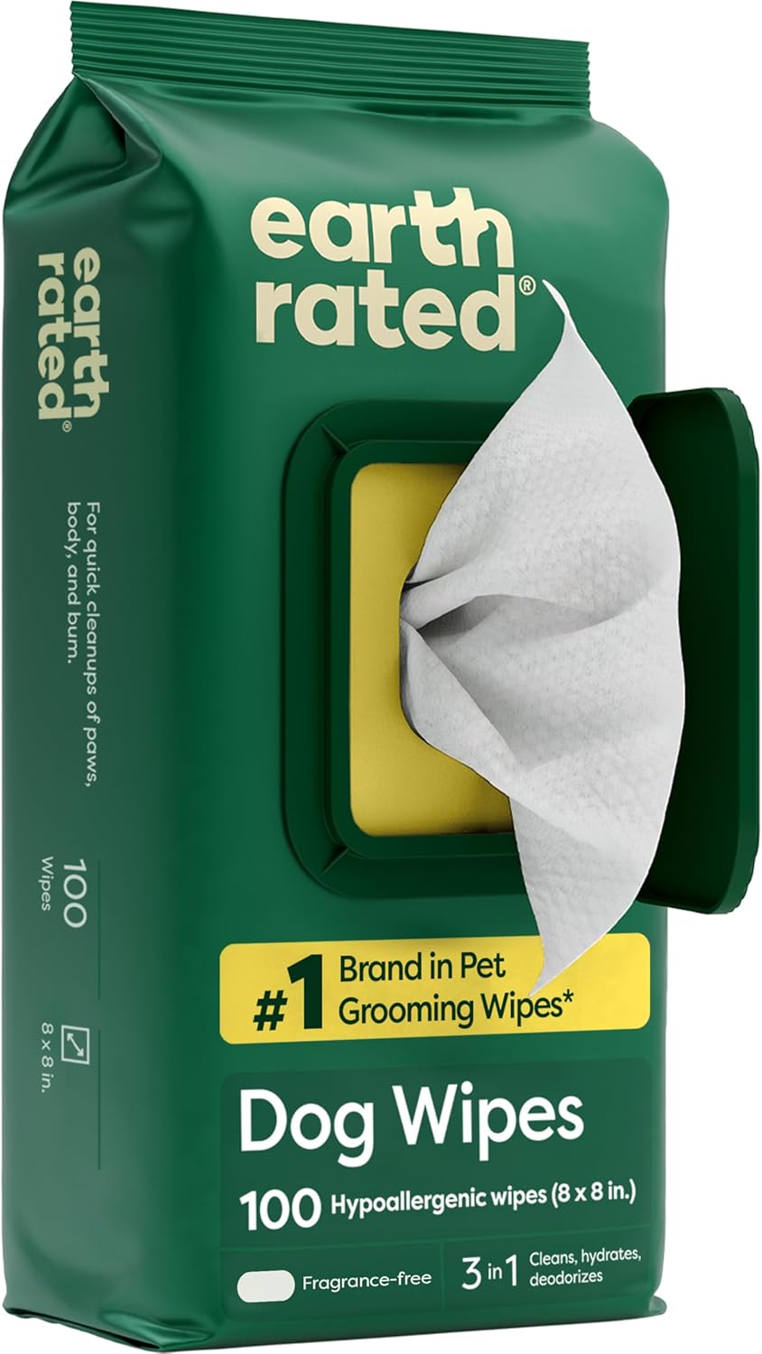 Hypoallergenic Pet Wipes for Dogs & Cats – 3-in-1 Clean, Deodorize & Hydrate, Unscented, 100ct - Best Pet Care Store