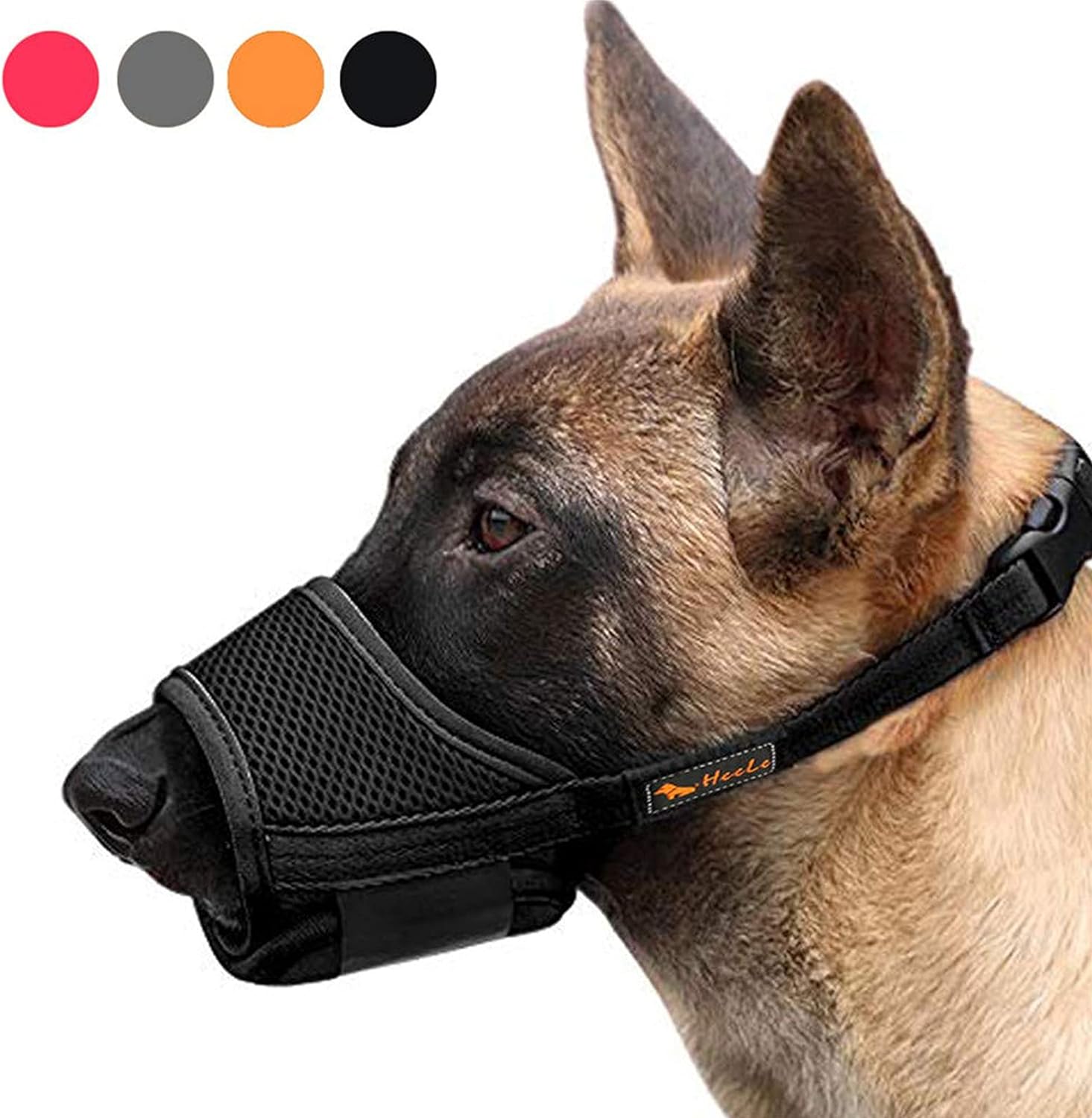 Dog Muzzle,Soft Nylon Muzzle anti Biting Barking Chewing,Air Mesh Breathable Drinkable Adjustable Loop Pets Muzzle for Small Medium Large Dogs 4 Colors 4 Sizes (Black, L) - Best Pet Care Store