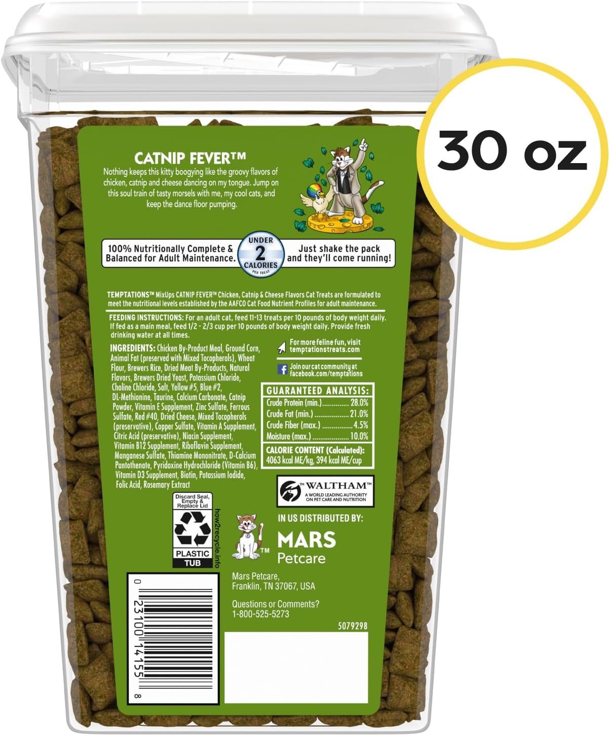 Temptations Classic Cat Treats – Crunchy & Soft Catnip Fever Flavor, 30oz Stay-Fresh Tub - Best Pet Care Store