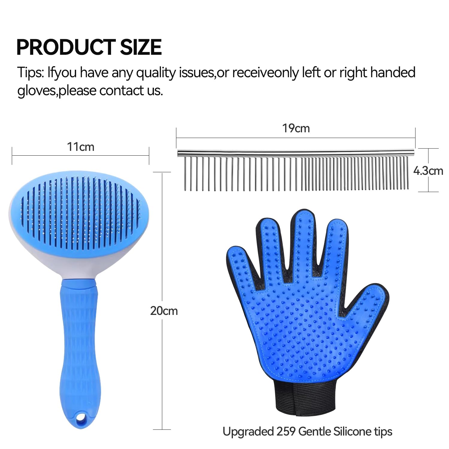 Dog & Cat Brush,Pet Grooming Kit 4PCS- Dog Brush for Shedding| a Pair Pet Hair Removal Gloves| Metal Comb for Dog.Removes Undercoat, Tangled, Dirt and Massages. All Hair Types - Best Pet Care Store