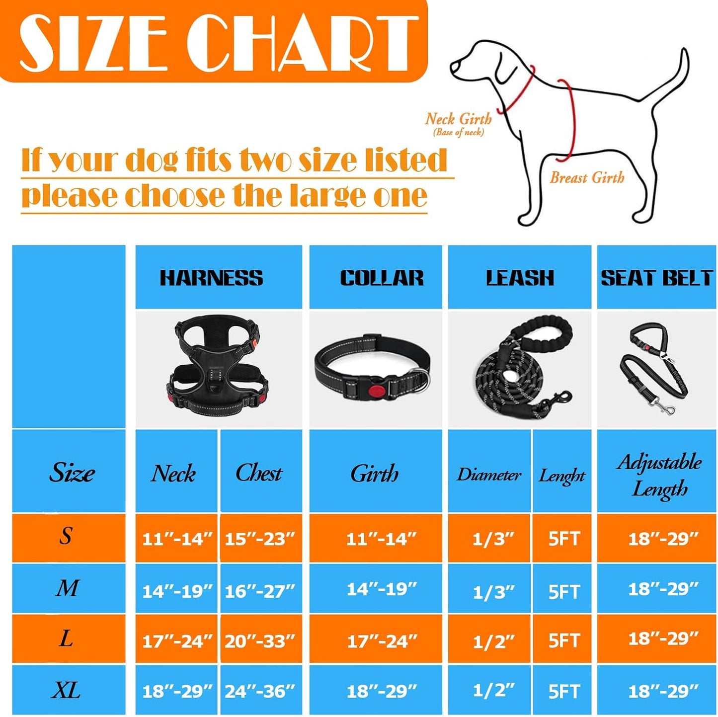No-Pull Dog Harness, Collar & Leash Set – Includes Seat Belt, Collapsible Bowl & Poop Bag Dispenser, S–L - Best Pet Care Store