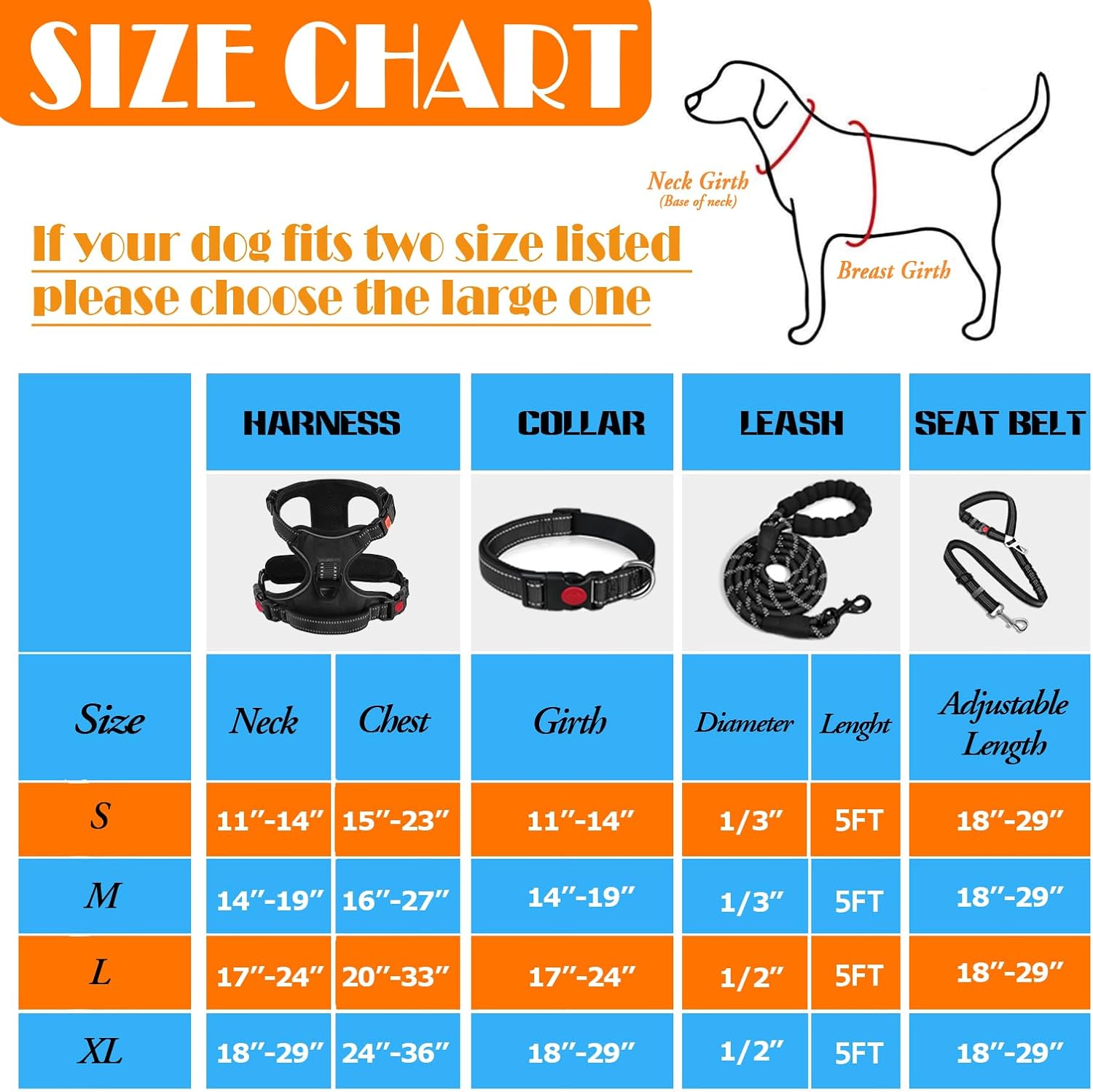 No-Pull Dog Harness, Collar & Leash Set – Includes Seat Belt, Collapsible Bowl & Poop Bag Dispenser, S–L - Best Pet Care Store