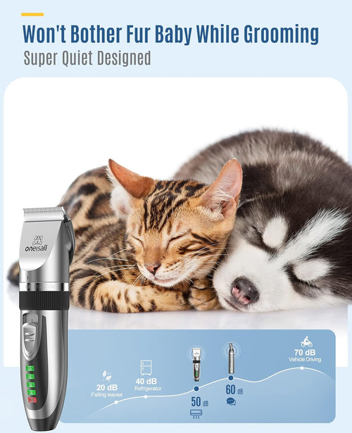 2-in-1 Cordless Dog & Cat Grooming Kit – Quiet Clippers & Paw Trimmer - Best Pet Care Store