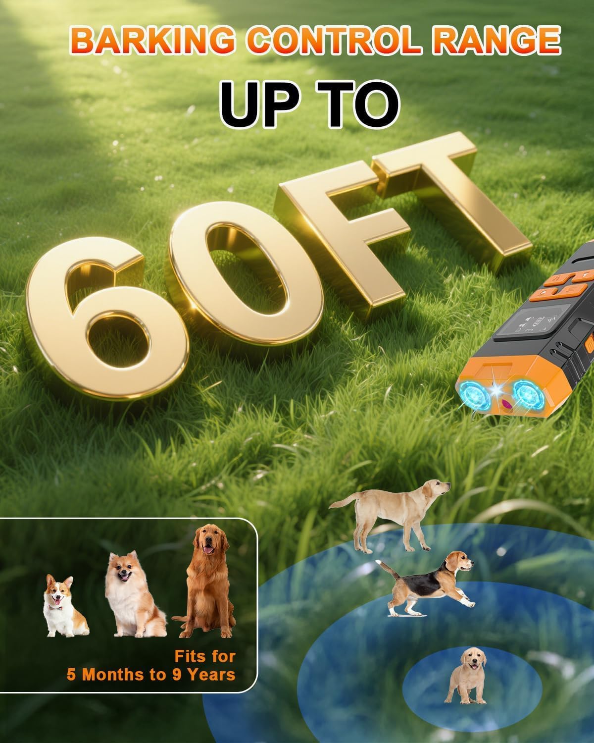 2026 Upgraded Ultrasonic Anti-Bark Device – 4 Modes, LED Light, LCD Screen, Indoor & Outdoor - Best Pet Care Store