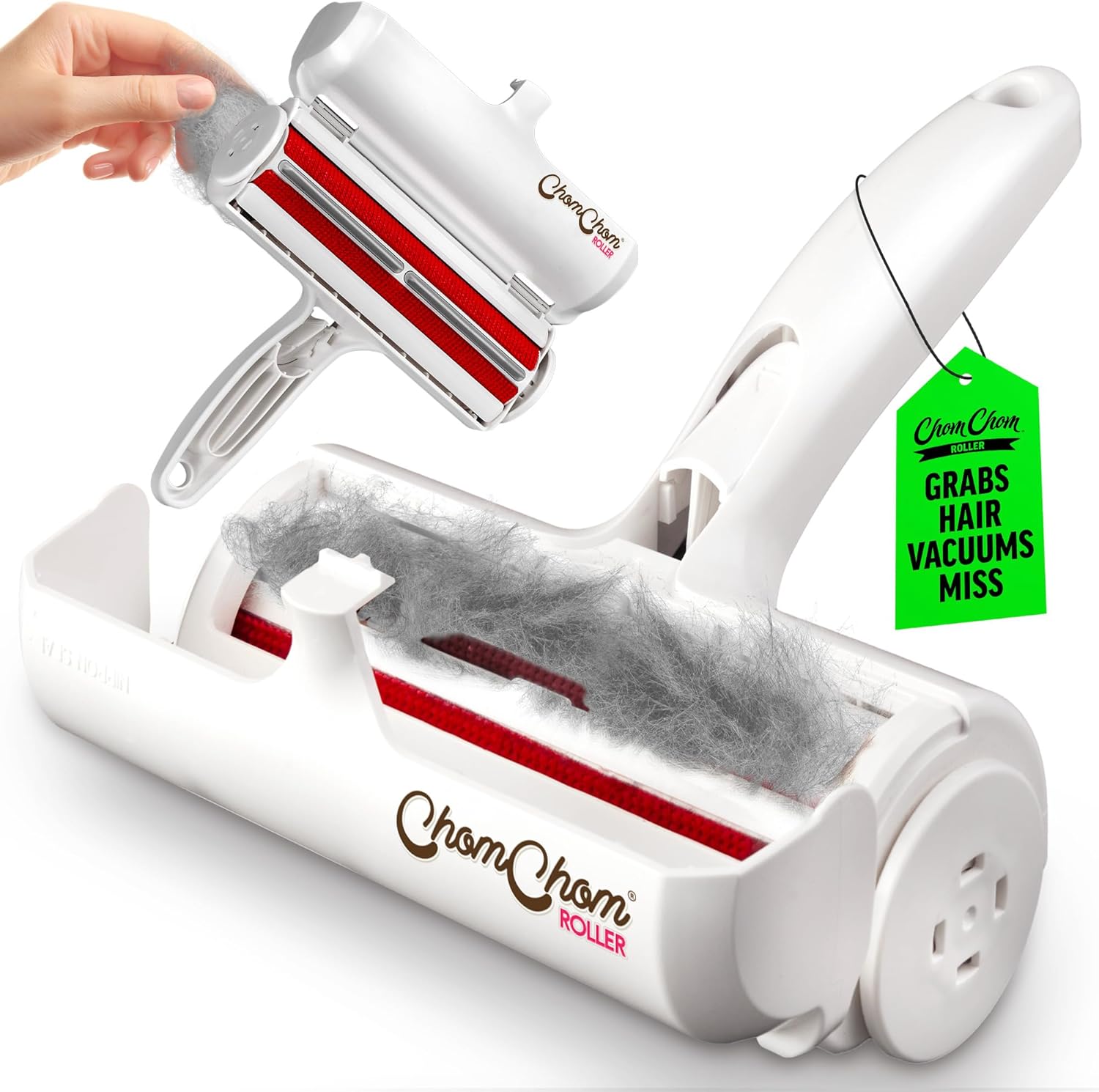 Pet Hair Remover – Original Size Reusable Lint Roller for Cat & Dog Hair on Furniture, Couch, Carpet, Car, Rugs & Bedding – Portable, Eco-Friendly (White) - Best Pet Care Store