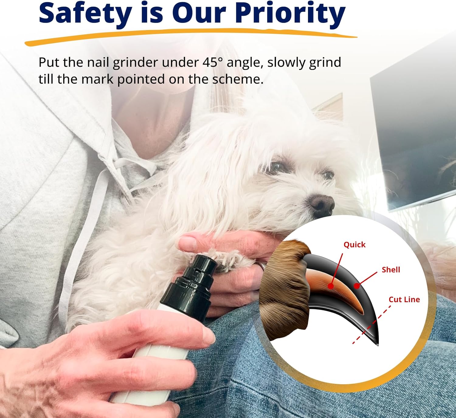 Silent Groom Pro Pet Nail Grinder | Whisper Quiet Claw Trimmer for Dogs, Cats and Other Animals | Safe & Stress Free Nail Grooming, Ideal for Sensitive Dogs of All Breeds & Sizes - Best Pet Care Store