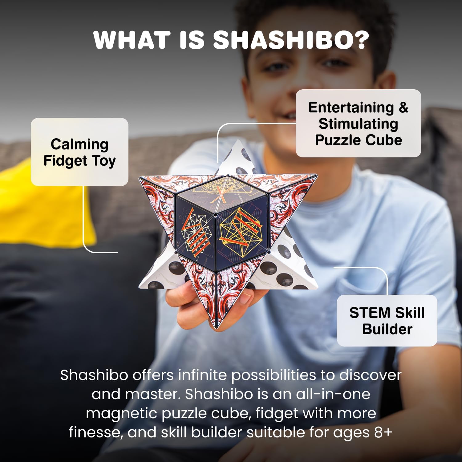 Sensory Fidget Toy for Adults & Kids, Stress Relief Fidget Toy for Adults, Teens & Kids, Cool Fidget Toys for Desk, Classroom Must Have, Sensory Shape Shifting Cube, 100+ Possible Shapes - Best Pet Care Store