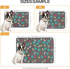 1 Pack 3 Blankets Fluffy Premium Fleece Pet Blanket Flannel Paw Printed Throw for Dog Cat(Small 23X16'', Grey/Brown/Blue) | Washable Throw Blanket for Crate, Couch, Bed, Travel. Cute Paw & Bone Print. Puppy Essential, Dog Gift,Grey/Brown/Blue