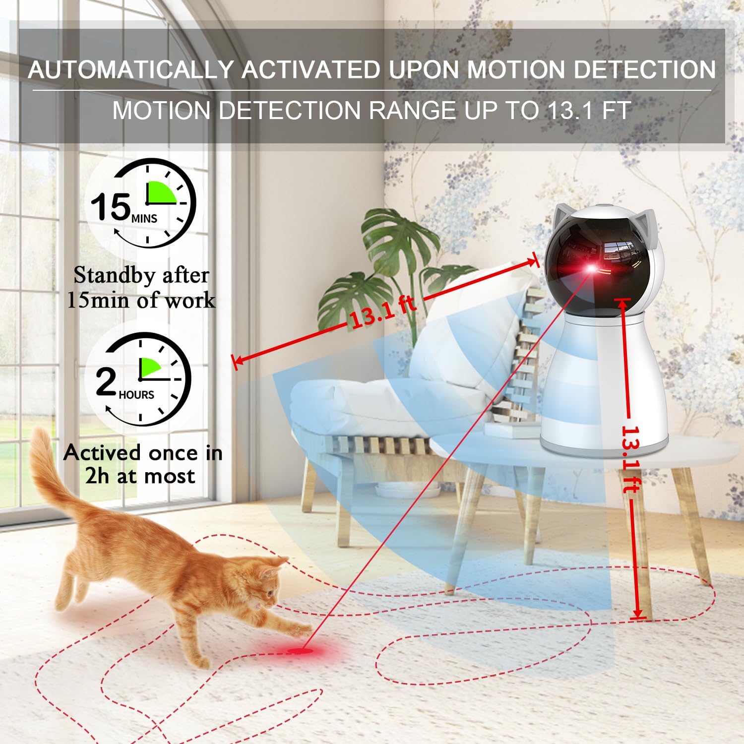 Automatic Rechargeable Cat Laser Toy – Random Trajectory & Motion Sensor - Best Pet Care Store