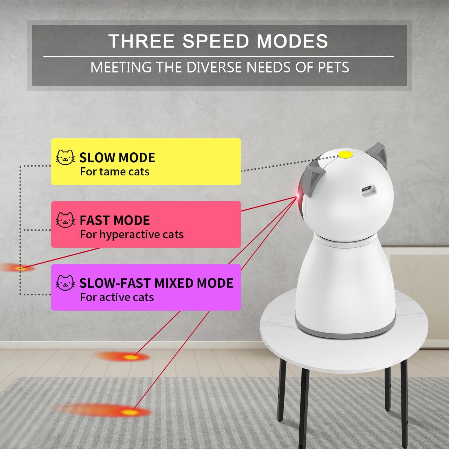 Automatic Rechargeable Cat Laser Toy – Random Trajectory & Motion Sensor - Best Pet Care Store