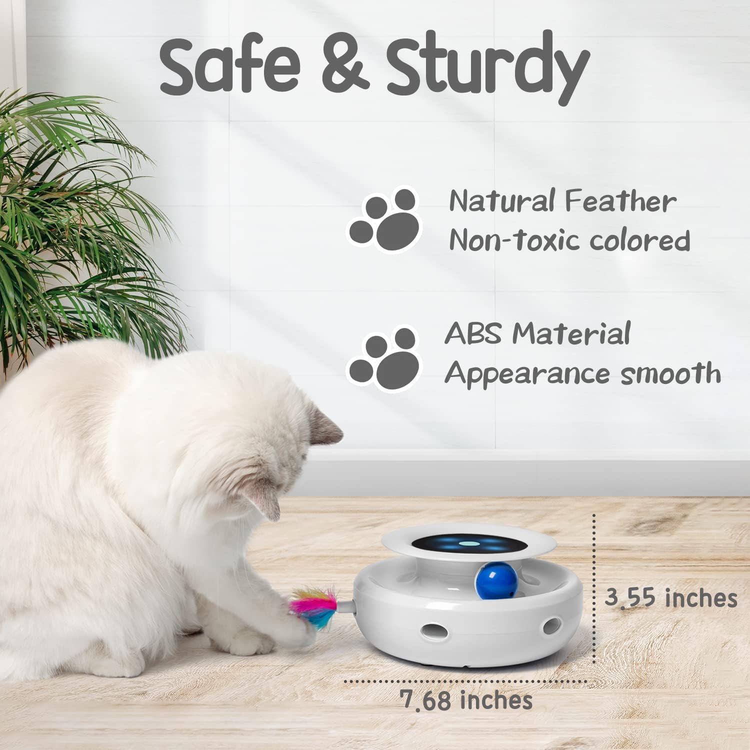 2-in-1 Interactive Electronic Cat Toy with Ball & Ambush Feather - Best Pet Care Store