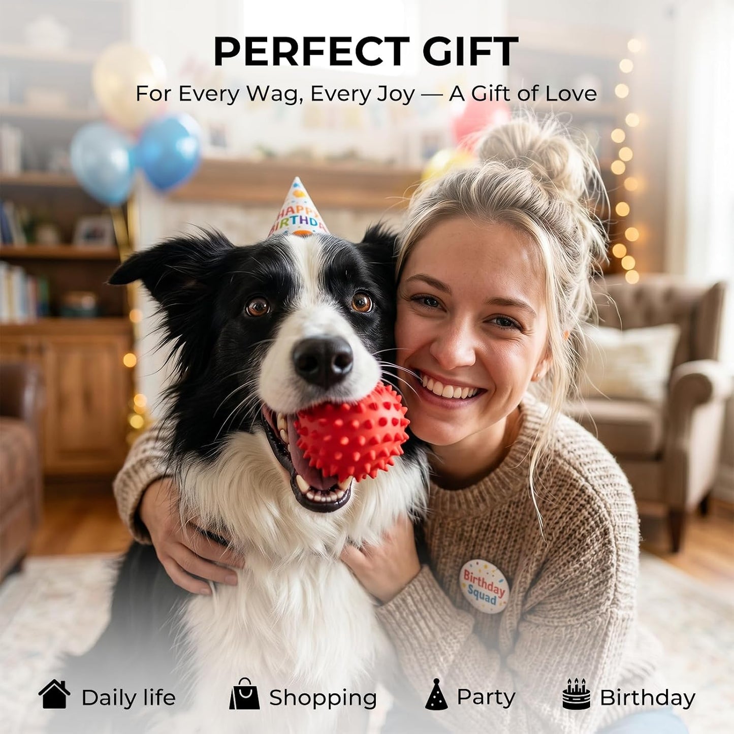 Beef-Flavored Durable Dog Ball for Aggressive Chewers, Tough Squeaky Rubber Toy for Pitbulls Large & Medium Breeds - Best Pet Care Store