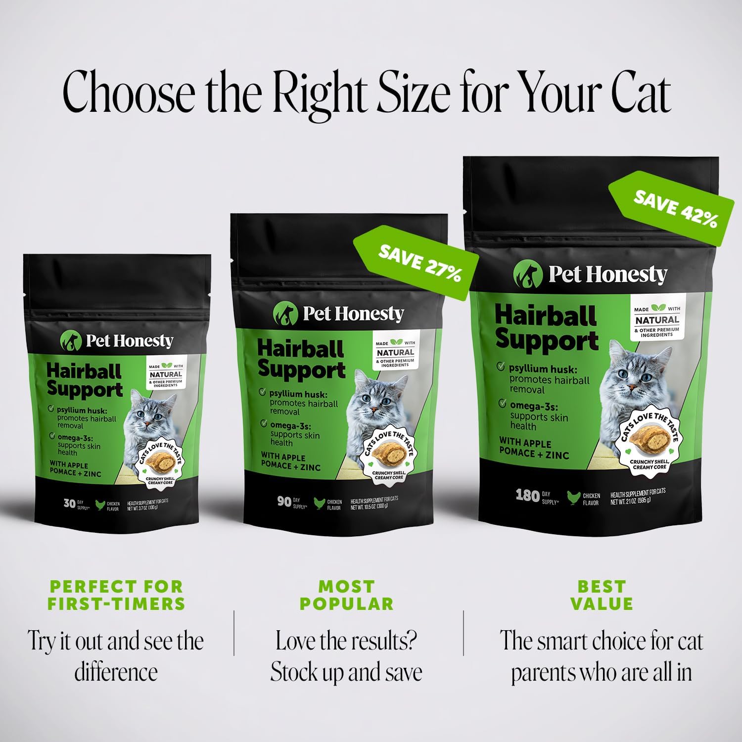 Cat Hairball Remedy Treats - Dual Texture Crunchy Creamy Hairball Treatment for Cats, Furball Relief Control Supplement with Fiber, Fish Oil for Indoor Cats Skin Coat Digestion (30-Day Supply) - Best Pet Care Store