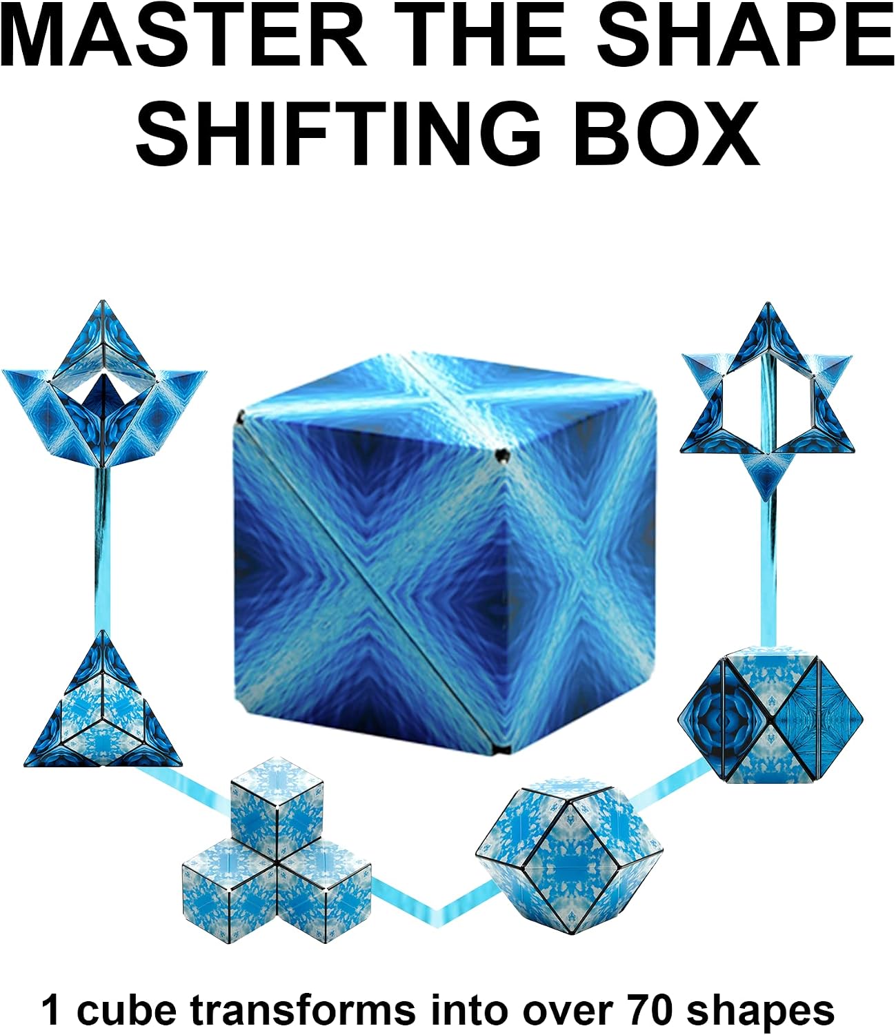 Sensory Fidget Toy for Adults & Kids, Stress Relief Fidget Toy for Adults, Teens & Kids, Cool Fidget Toys for Desk, Classroom Must Have, Sensory Shape Shifting Cube, 100+ Possible Shapes - Best Pet Care Store