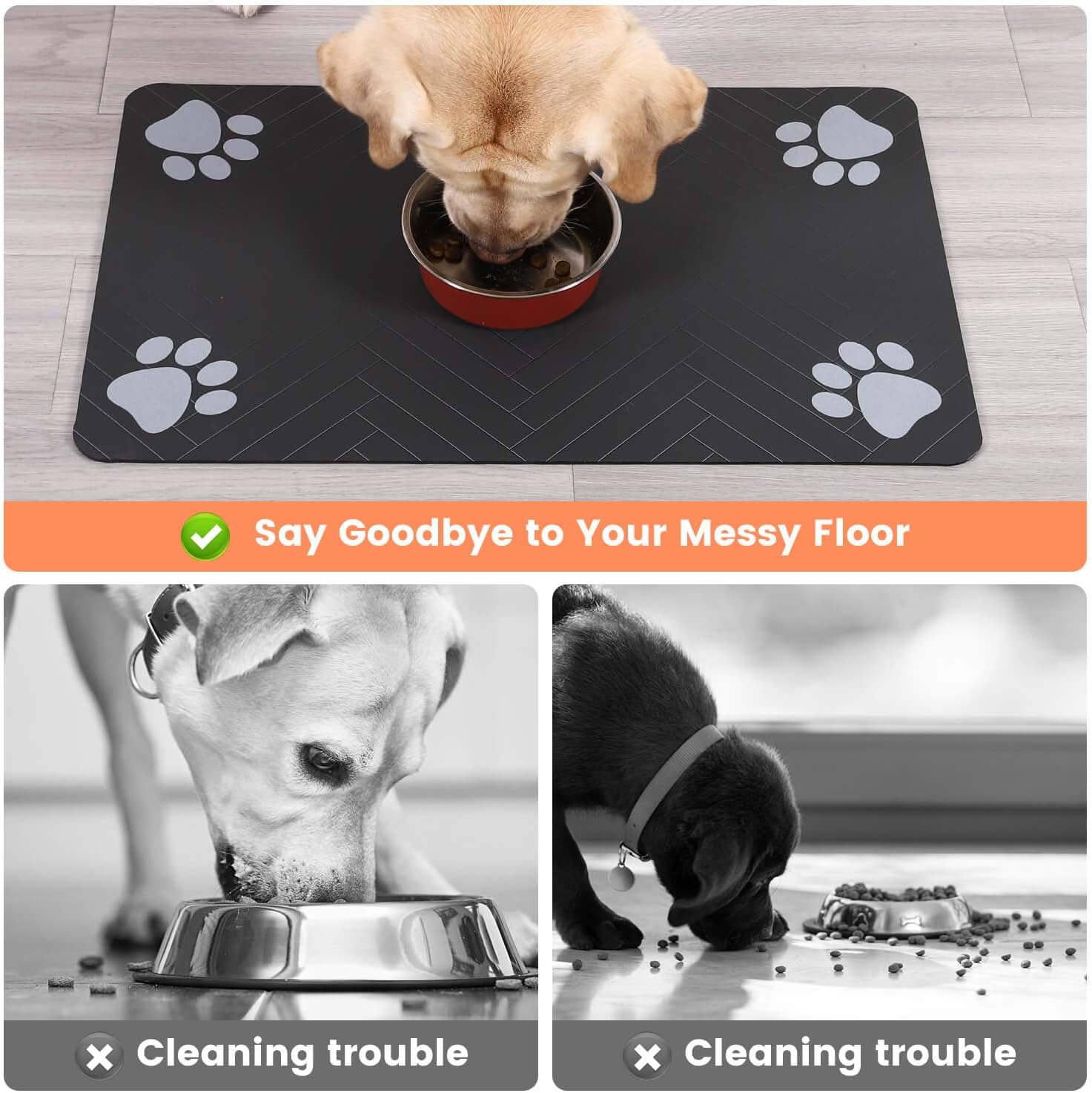 Absorbent Pet Feeding Mat – Waterproof Non-Slip Placemat for Dog & Cat Food Bowls, 20"x12" - Best Pet Care Store