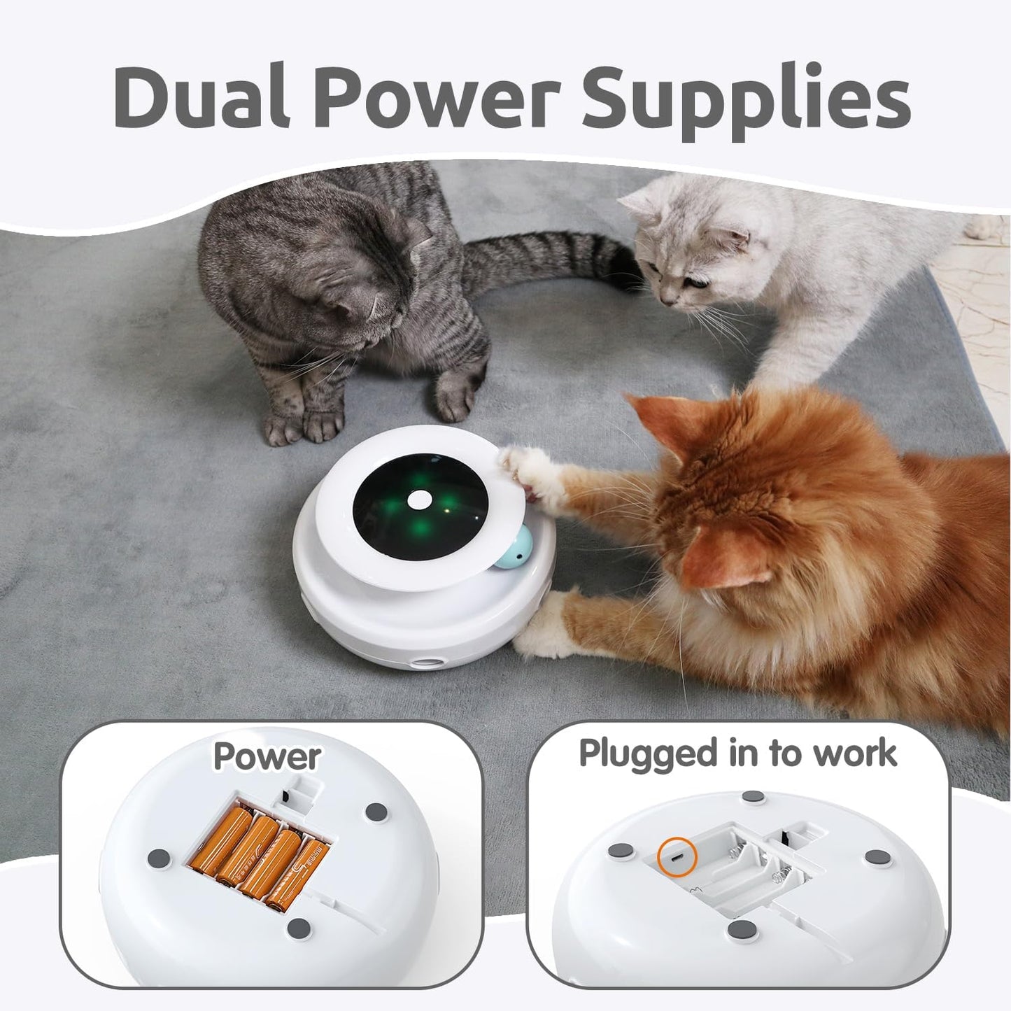 2-in-1 Interactive Electronic Cat Toy with Ball & Ambush Feather - Best Pet Care Store