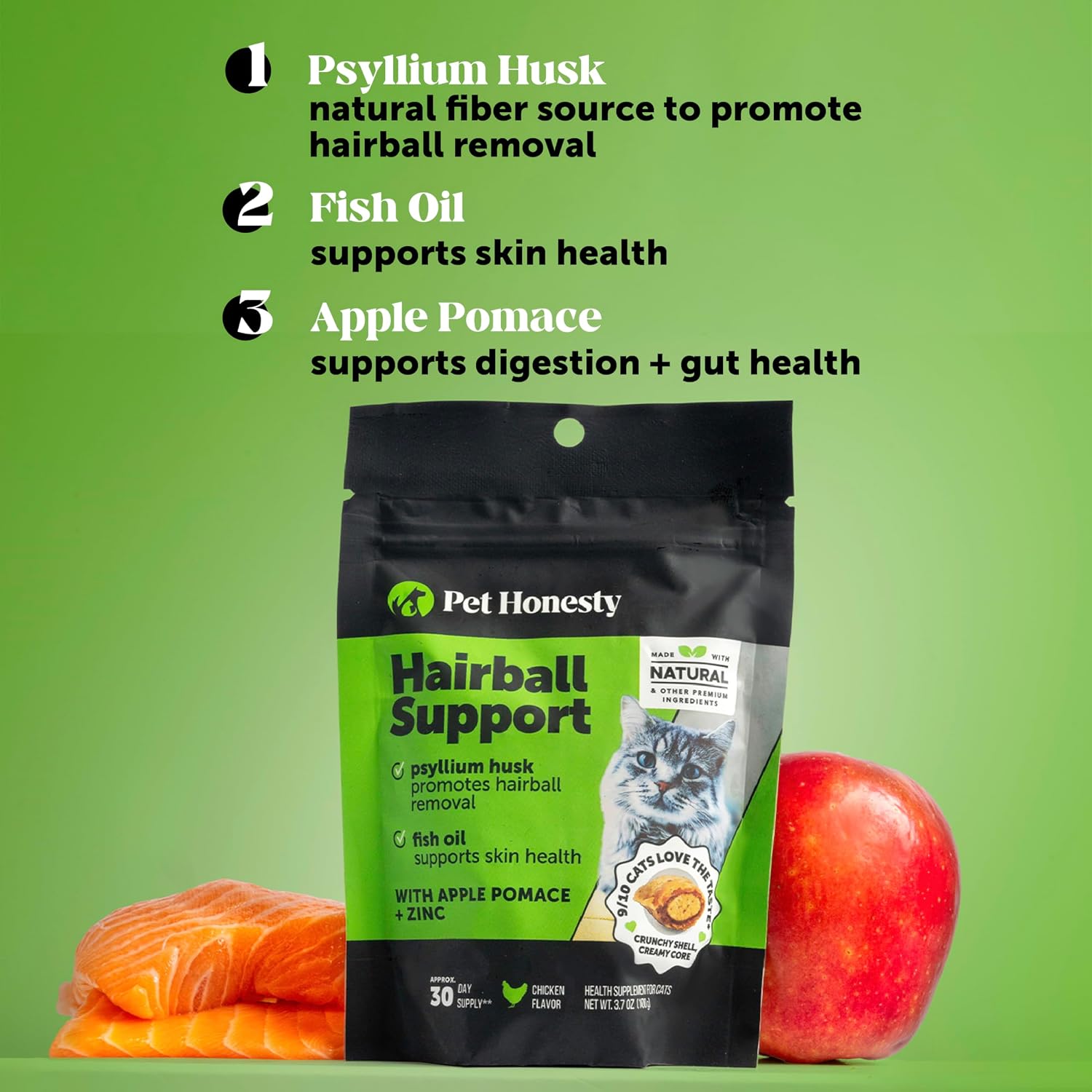 Cat Hairball Remedy Treats - Dual Texture Crunchy Creamy Hairball Treatment for Cats, Furball Relief Control Supplement with Fiber, Fish Oil for Indoor Cats Skin Coat Digestion (30-Day Supply) - Best Pet Care Store