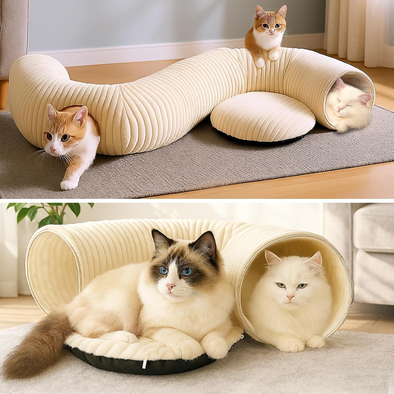 Collapsible Cat Tunnel Bed with 40-Piece Interactive Toy Set - Best Pet Care Store
