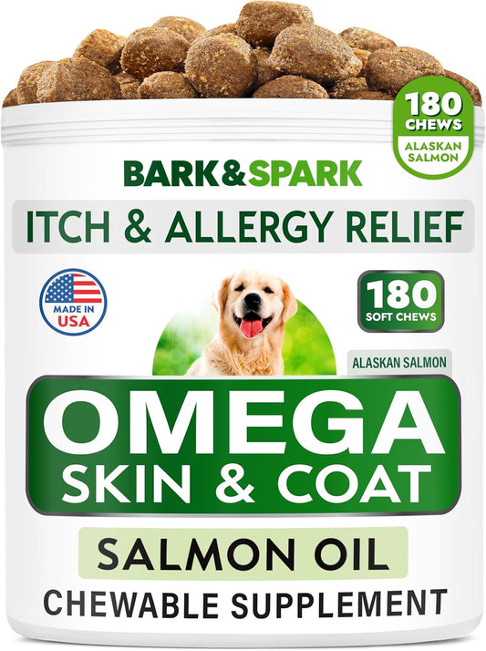 Omega 3 Alaskan Salmon Fish Oil Treats for Dogs – Skin, Coat & Joint Support, 180ct - Best Pet Care Store