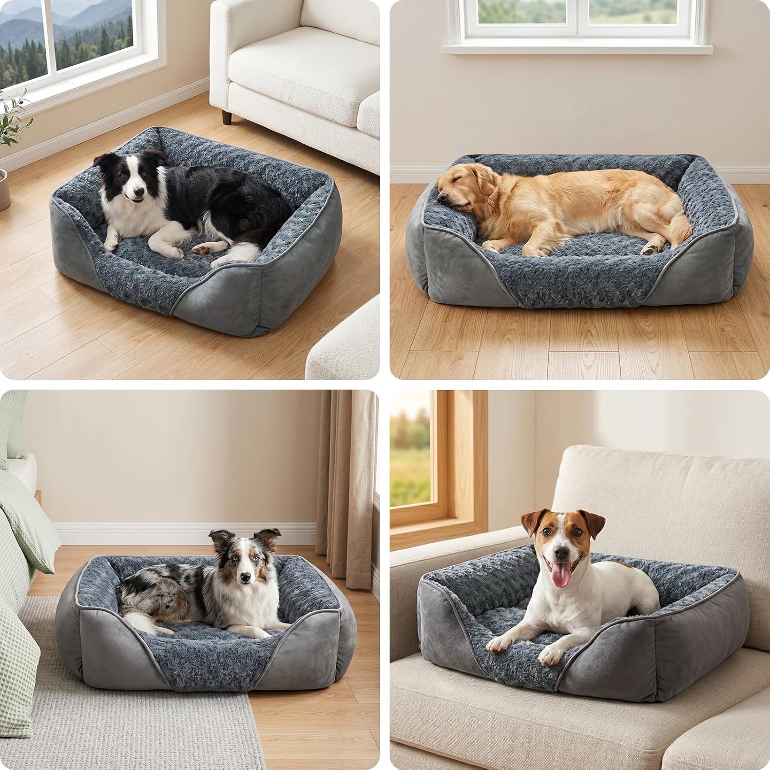 Washable Orthopedic Dog Bed – Soft Calming Rectangle Puppy Bed, Anti-Slip, Small 20"x19"x6" - Best Pet Care Store