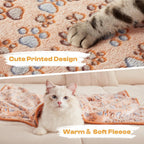 Dog Blanket 3 Pack, Soft Cozy Fleece Throw for Puppy Cat,23"X16" | Fuzzy Flannel Small Pet Blanket Washable, Cute Paw Print for Crate Car Bed. Puppy Essential,Cat Stuff Gifts,Small