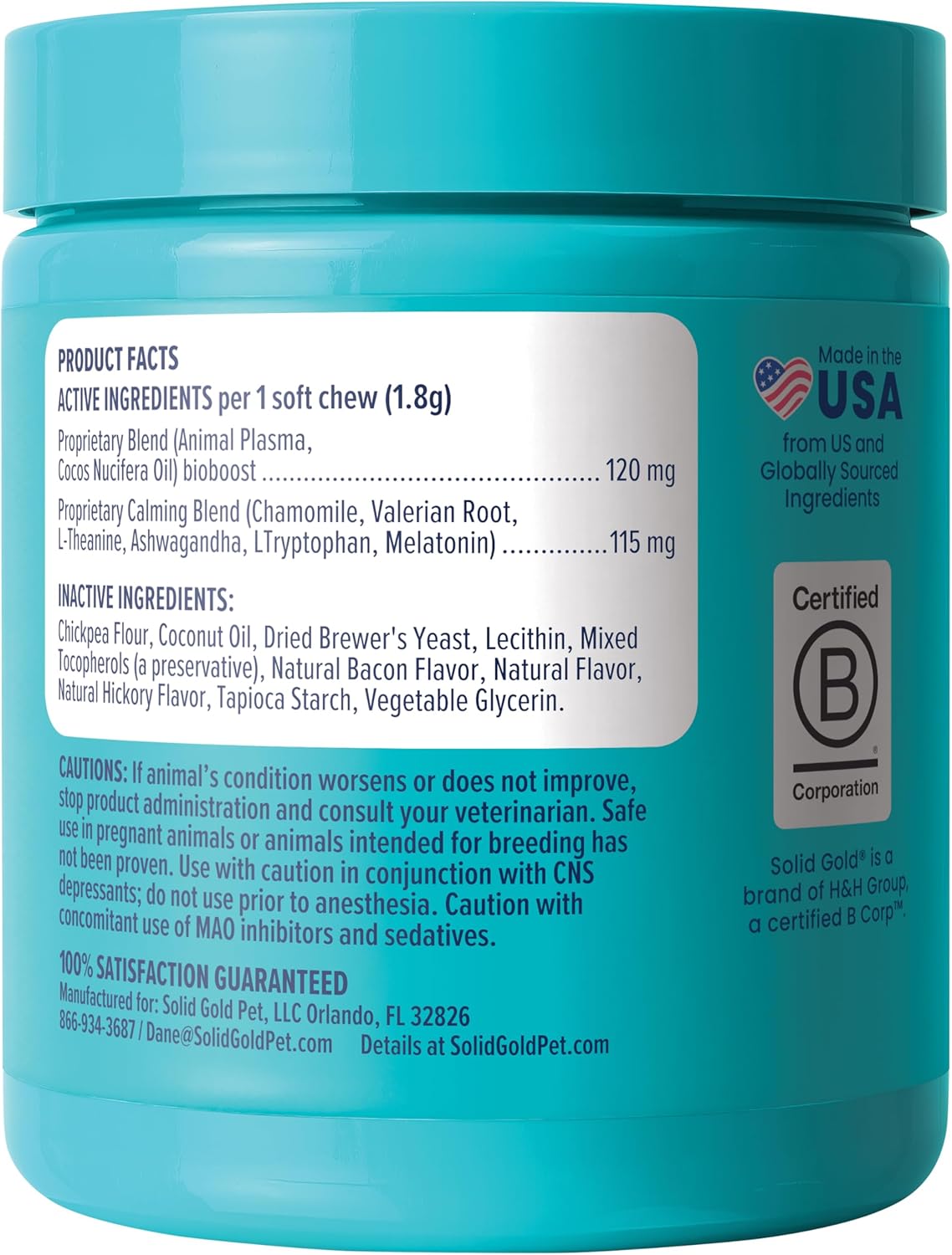 Solid Gold Calming Chews for Dogs - Dog Calming Chews W/Melatonin for Separation, Stress & Hyperactivity Relief - Supports Relaxation for Travel, Fireworks & Storms - All Ages & Sizes - Bacon 120Ct - Best Pet Care Store