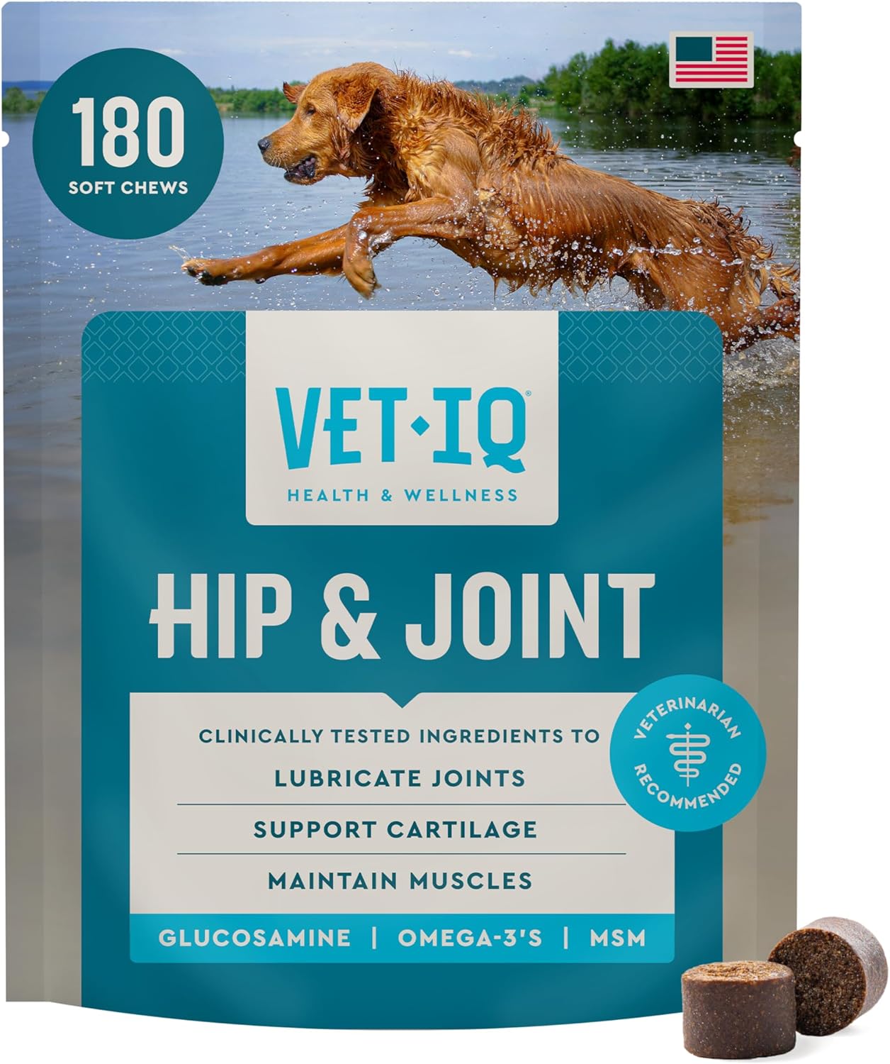 Glucosamine Hip & Joint Supplement for Dogs, 180 Soft Chews, Joint Support Supplement with MSM and Krill, Dog Health Supplies Large & Small Breed, Chicken Flavored Chewables - Best Pet Care Store