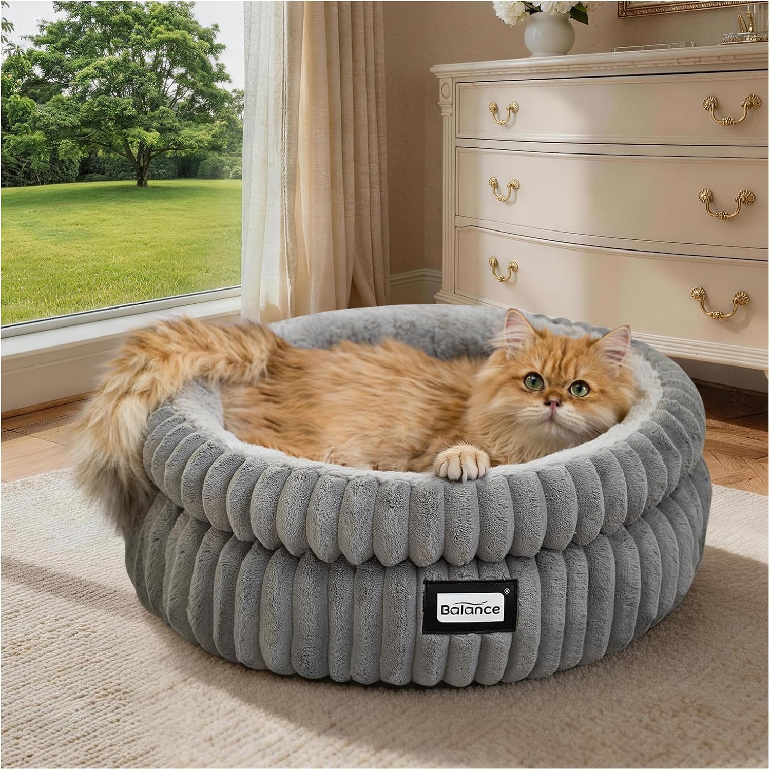 Washable Round Cat Bed – Super Soft Plush Faux Fur Kitten Bed with Anti-Slip Bottom - Best Pet Care Store