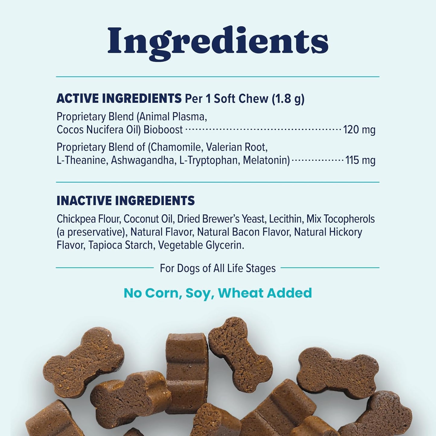 Solid Gold Calming Chews for Dogs - Dog Calming Chews W/Melatonin for Separation, Stress & Hyperactivity Relief - Supports Relaxation for Travel, Fireworks & Storms - All Ages & Sizes - Bacon 120Ct - Best Pet Care Store