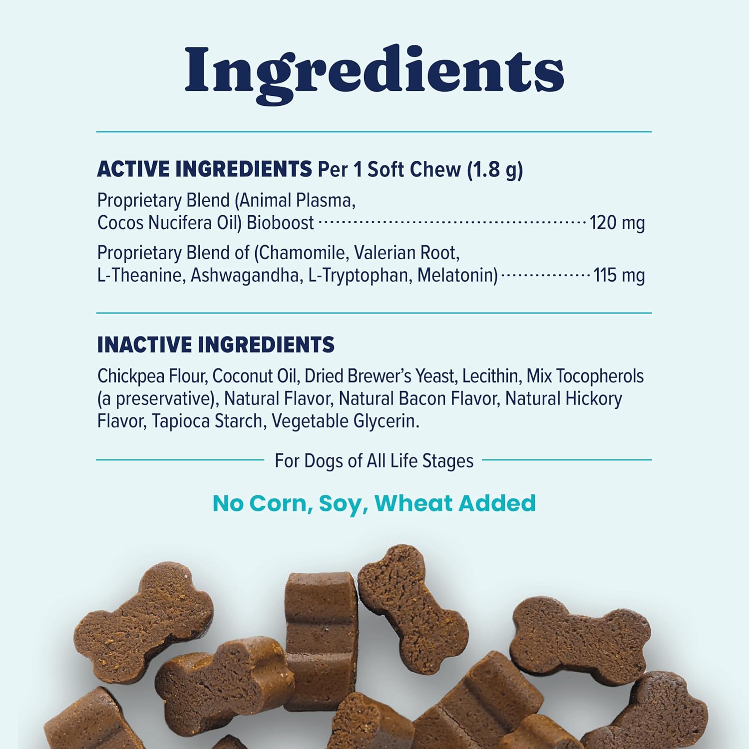 Solid Gold Calming Chews for Dogs - Dog Calming Chews W/Melatonin for Separation, Stress & Hyperactivity Relief - Supports Relaxation for Travel, Fireworks & Storms - All Ages & Sizes - Bacon 120Ct - Best Pet Care Store