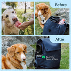 Dog Water Bottle Dispenser - 12 Oz Black, Leak-Proof | 12Oz Leak-Proof Bottle - One-Hand Use - Built-In Bowl - Use for Dog Walks, Travel, Hiking & Beach Days