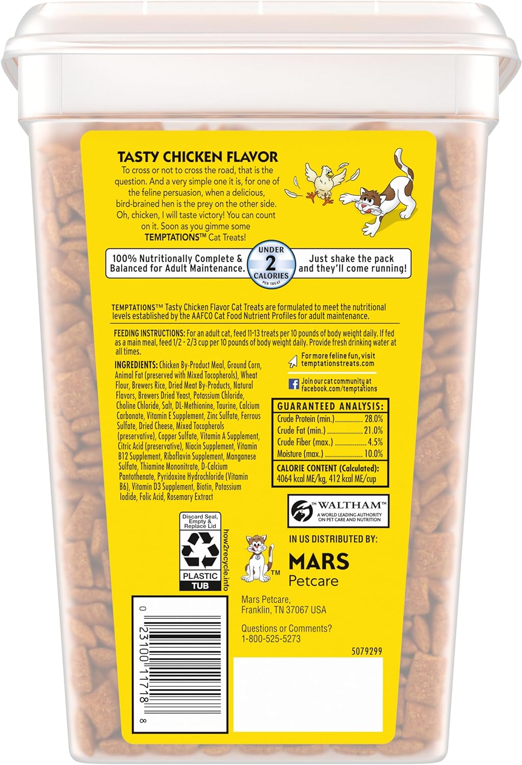 Temptations Classic Cat Treats – Crunchy & Soft Chicken Flavor, 30oz Stay-Fresh Tub - Best Pet Care Store