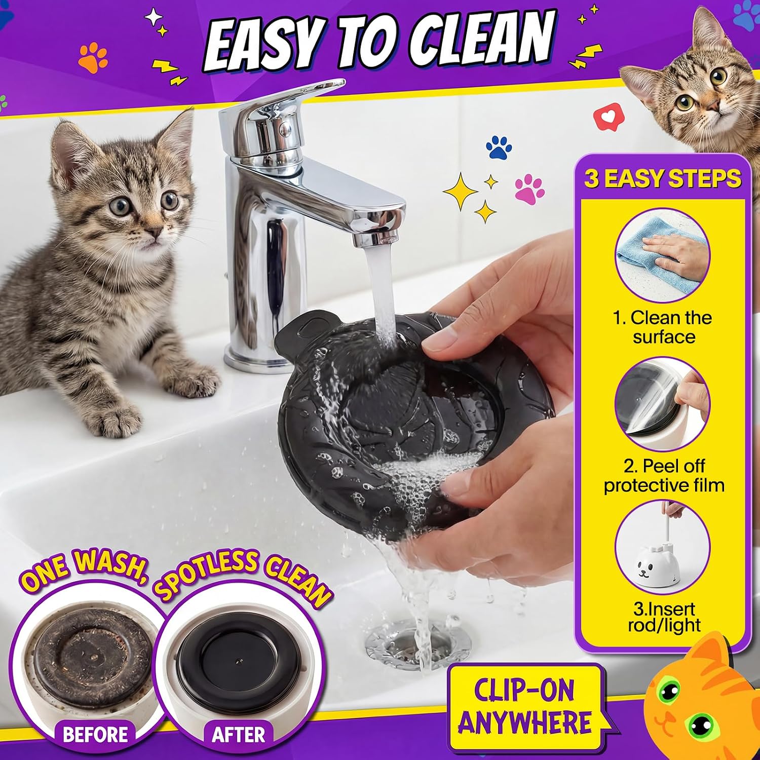 Interactive Cat Toys for Indoor Cats, 360° Automatic Spin Flying Bird Wand | 8Cm Suction Cup & Weighted Base, Silicone-Protected Rod, USB Rechargeable with Replaceable Feather & Streamer Attachments