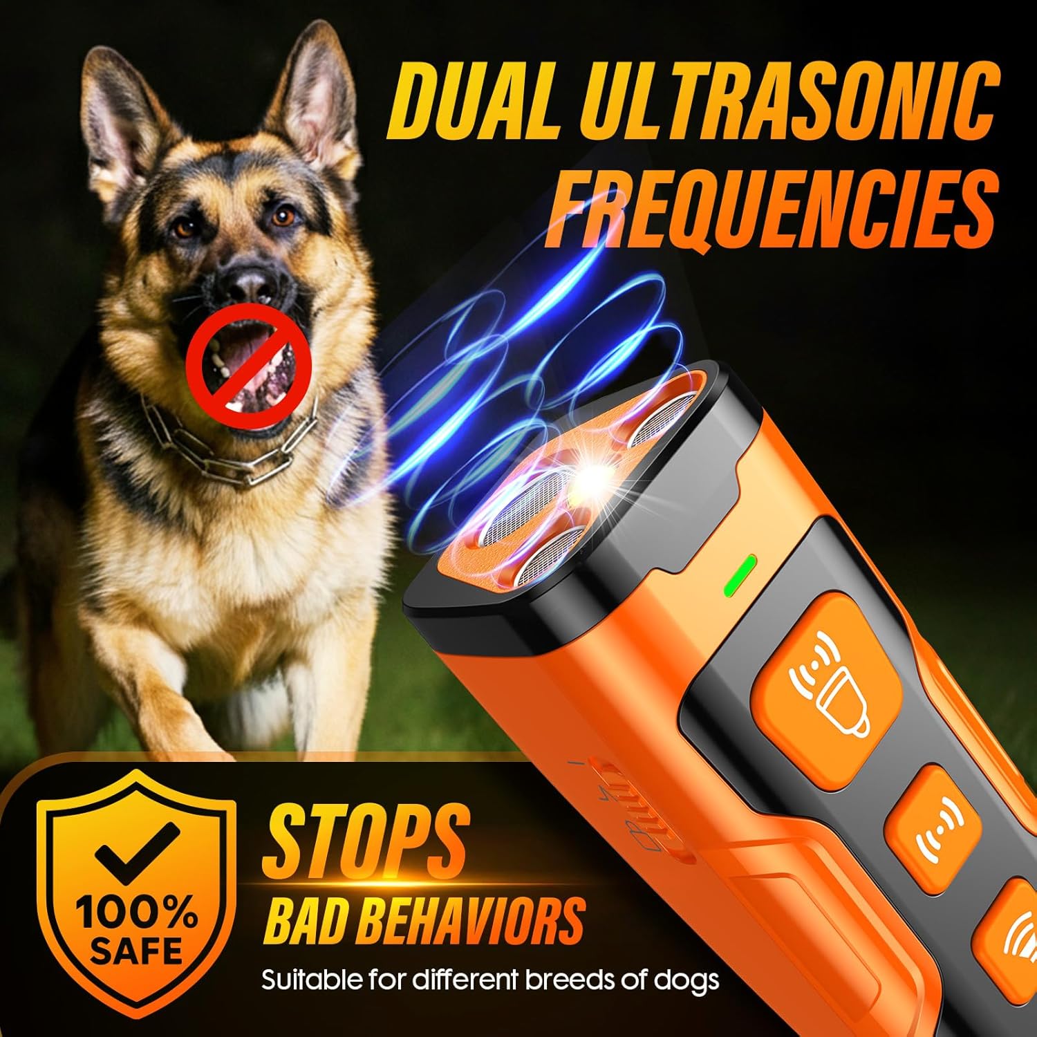 Ultrasonic Dog Bark Deterrent Device – 6 Training Modes, 23Ft Range, Indoor & Outdoor - Best Pet Care Store