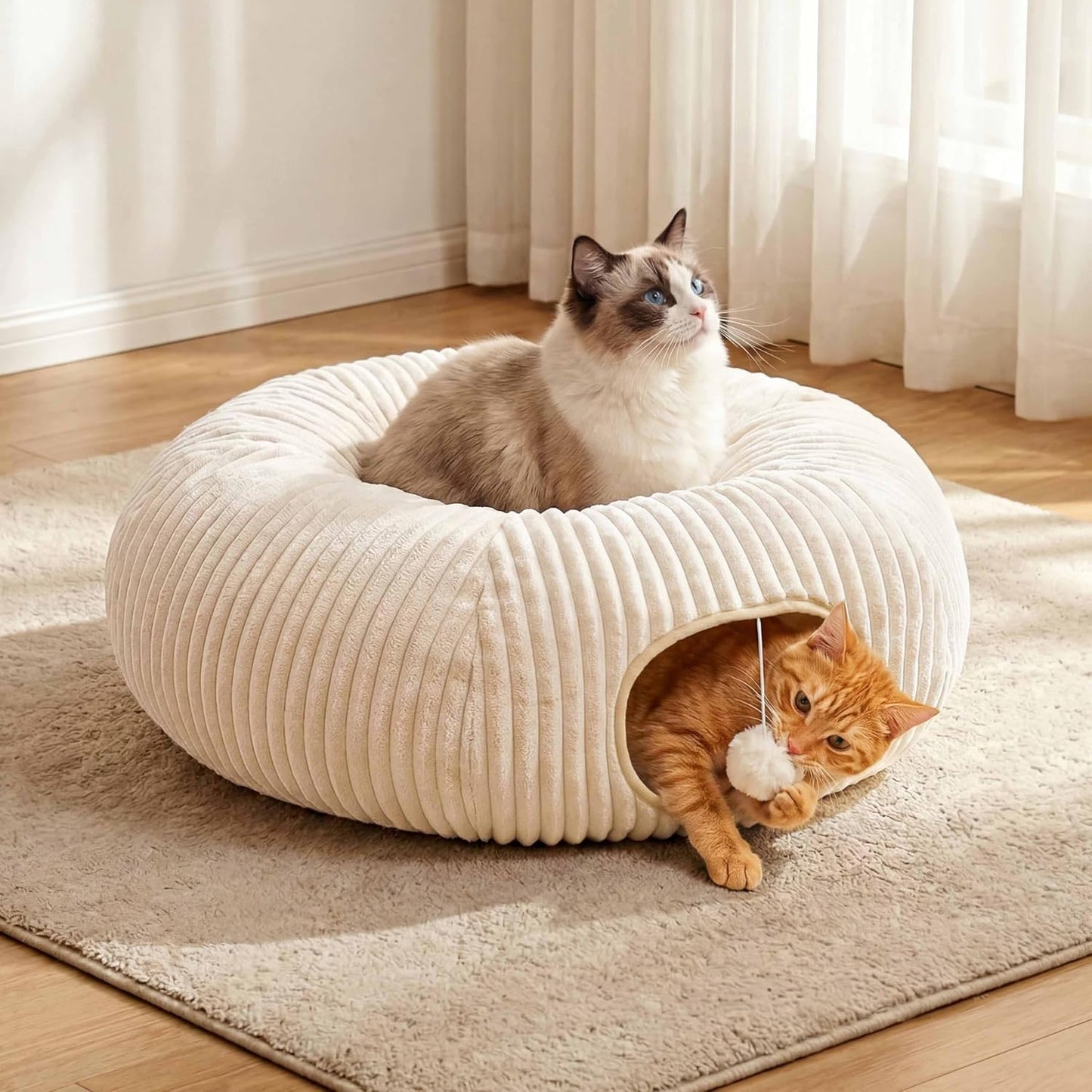 Collapsible Cat Tunnel Bed with 40-Piece Interactive Toy Set - Best Pet Care Store