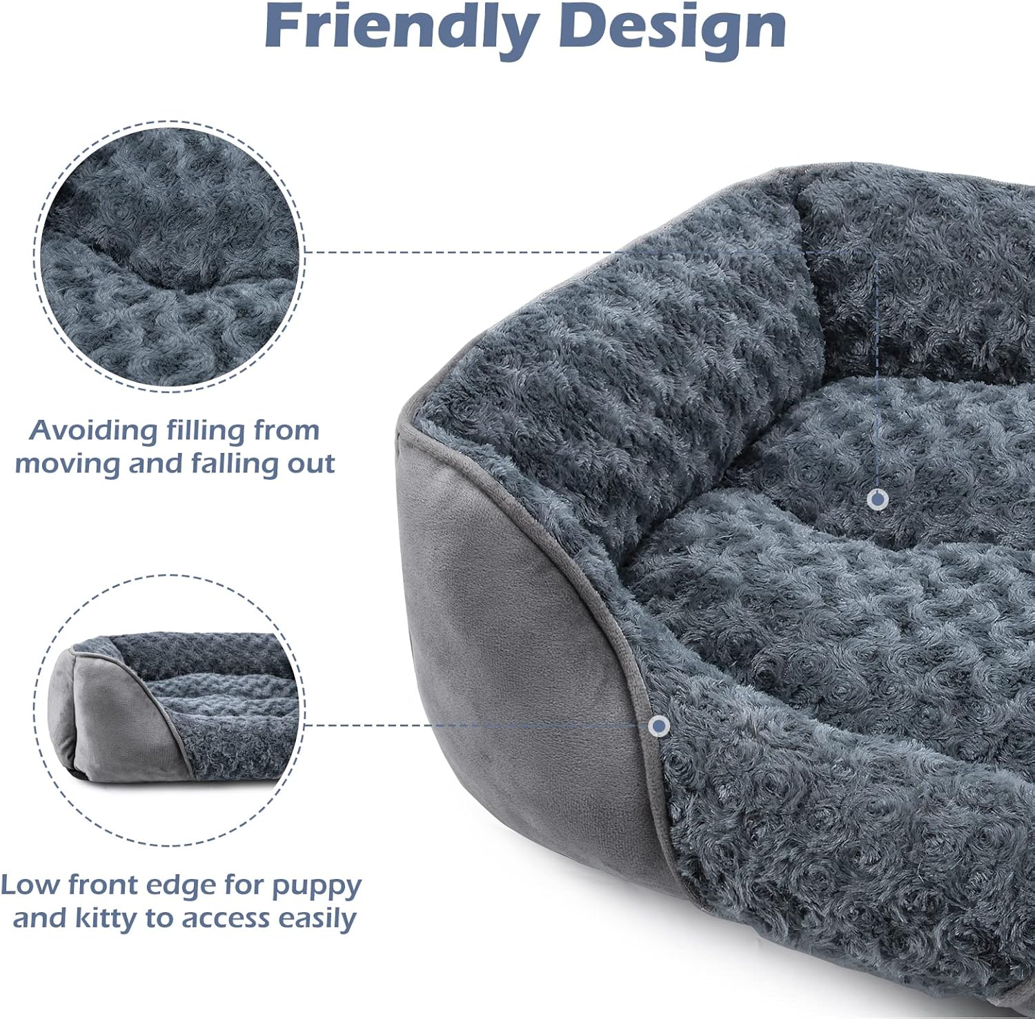 Washable Orthopedic Dog Bed – Soft Calming Rectangle Puppy Bed, Anti-Slip, Small 20"x19"x6" - Best Pet Care Store