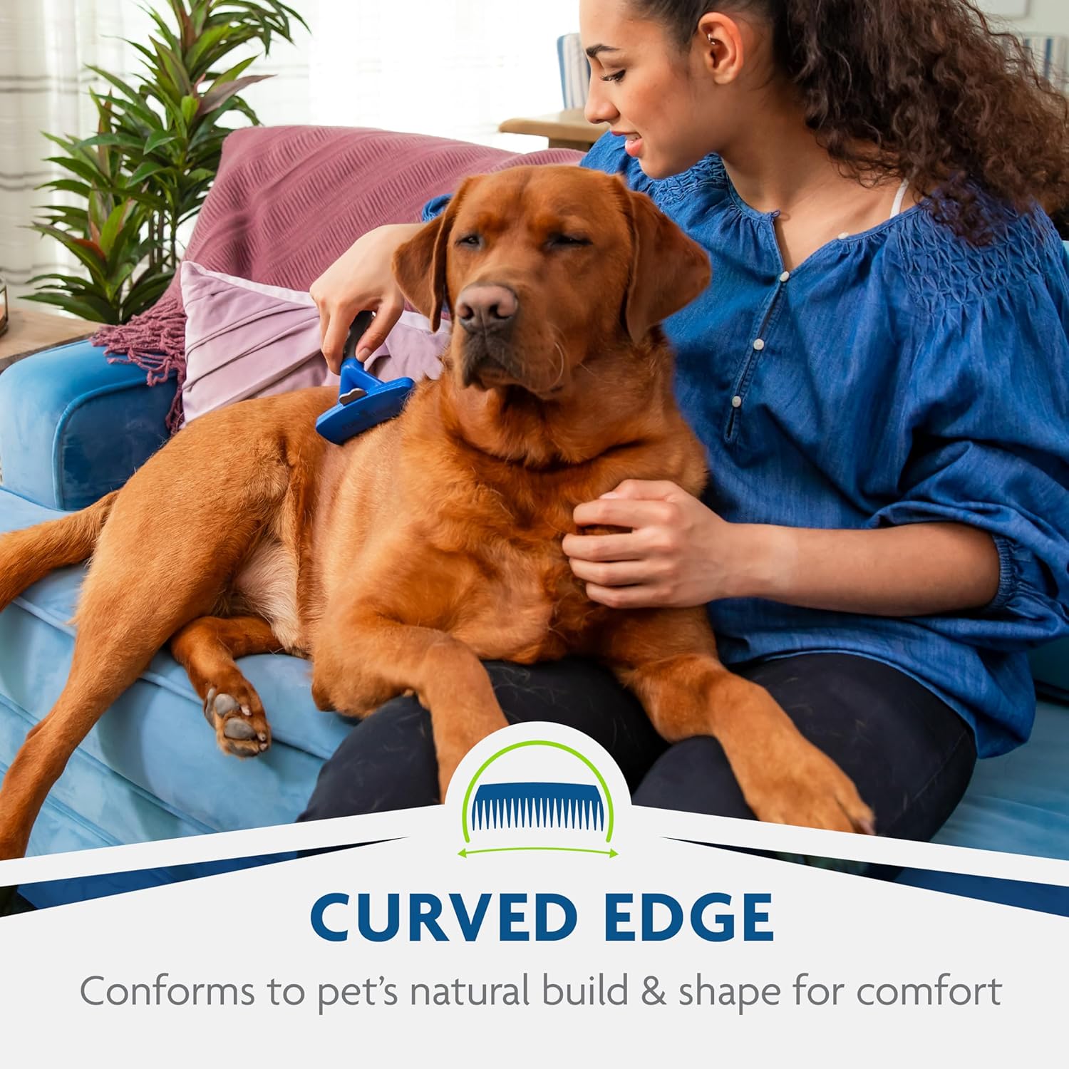 Large Dog Undercoat Deshedding Tool for Long Hair, Reduces Loose Hair from Shedding - Best Pet Care Store