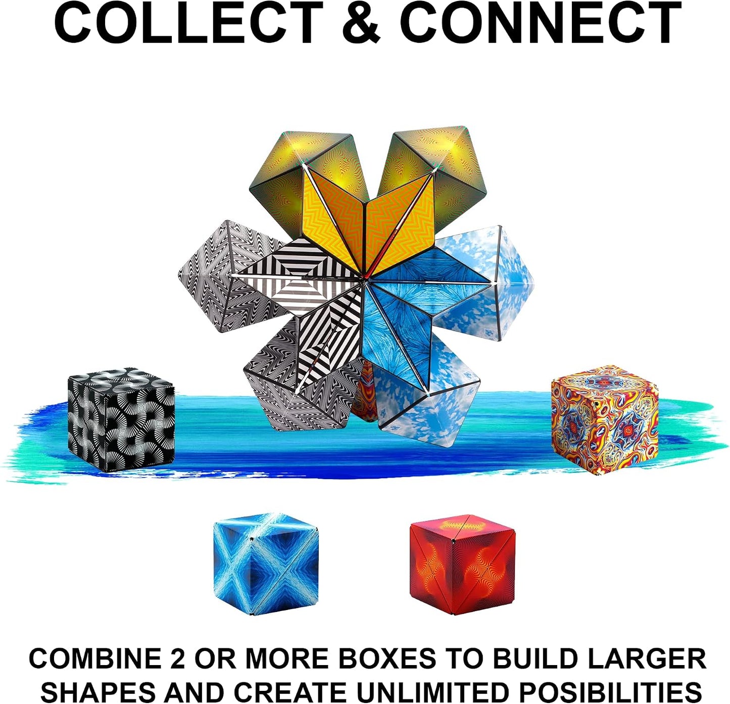Sensory Fidget Toy for Adults & Kids, Stress Relief Fidget Toy for Adults, Teens & Kids, Cool Fidget Toys for Desk, Classroom Must Have, Sensory Shape Shifting Cube, 100+ Possible Shapes - Best Pet Care Store