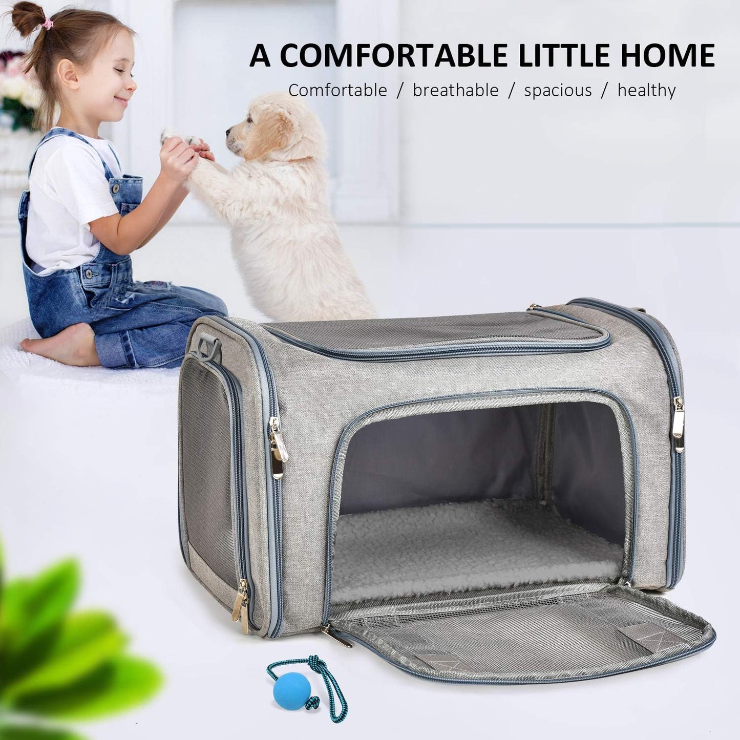 Cat Carriers Dog Carrier Pet Carrier for Small / Medium Cats Dogs Puppies (Up to 15Lbs), TSA Airline Approved Small Dog Carrier Soft Sided, Collapsible Waterproof Travel Puppy Carrier - Grey - Best Pet Care Store