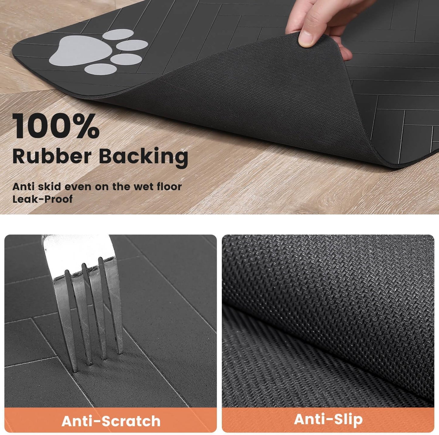 Absorbent Pet Feeding Mat – Waterproof Non-Slip Placemat for Dog & Cat Food Bowls, 20"x12" - Best Pet Care Store