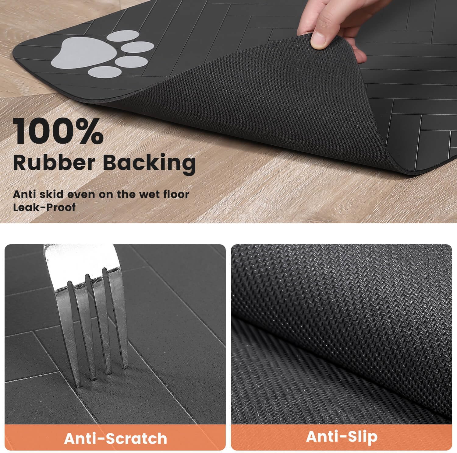 Absorbent Pet Feeding Mat – Waterproof Non-Slip Placemat for Dog & Cat Food Bowls, 20"x12" - Best Pet Care Store