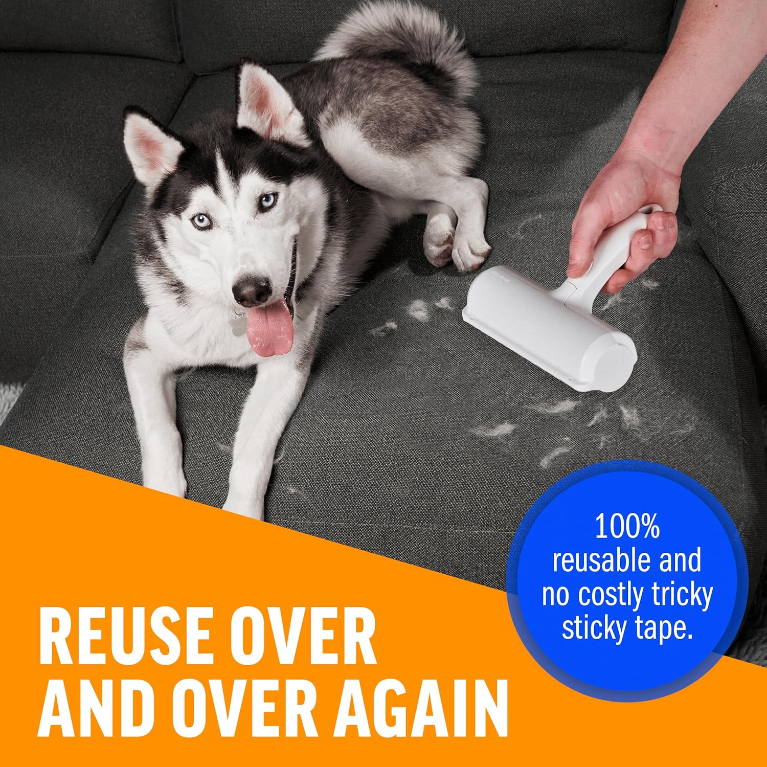 Pet Hair Remover – Original Size Reusable Lint Roller for Cat & Dog Hair on Furniture, Couch, Carpet, Car, Rugs & Bedding – Portable, Eco-Friendly (White) - Best Pet Care Store