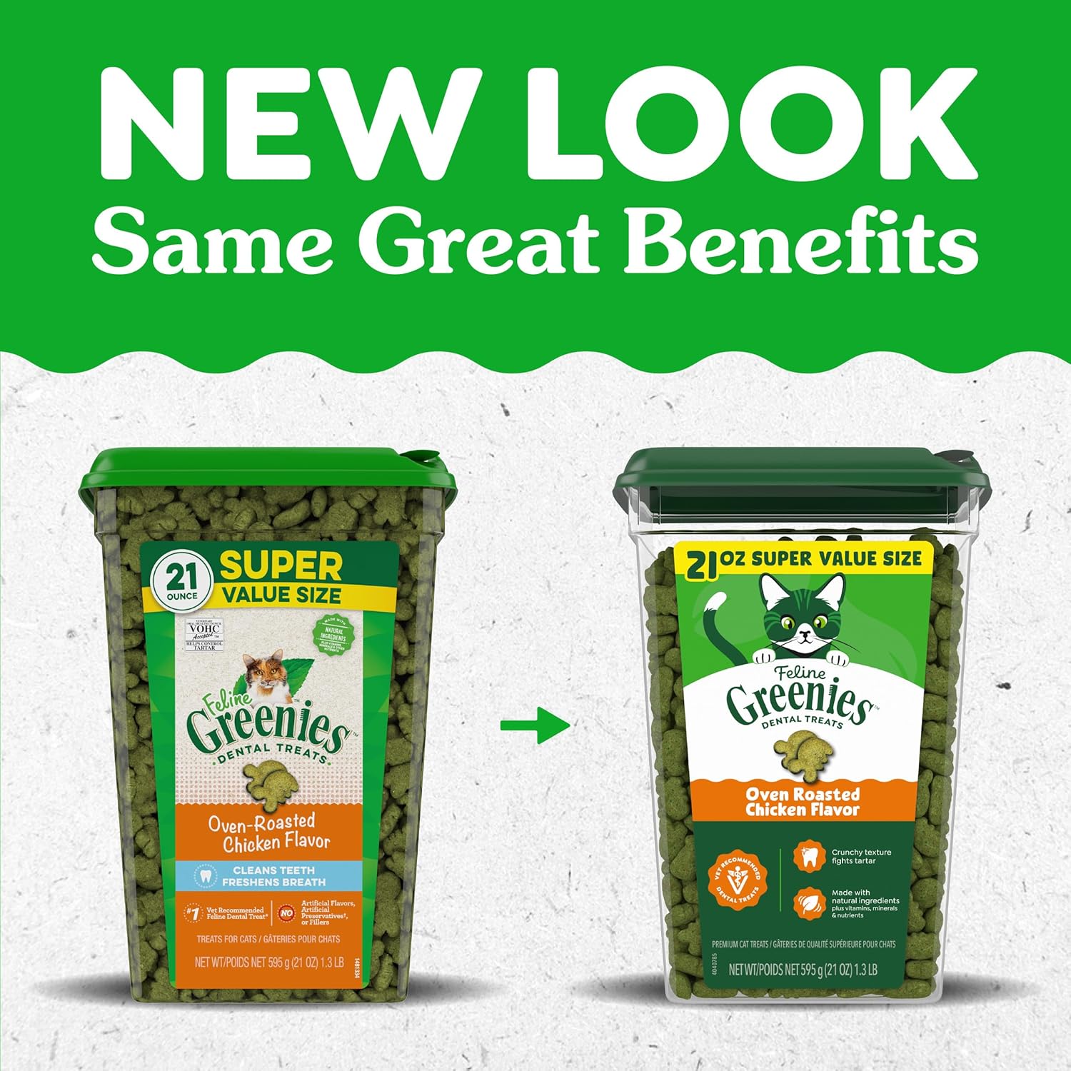 Greenies Feline Dental Cat Treats – Oven Roasted Chicken, Vet-Recommended, 21oz Tub - Best Pet Care Store