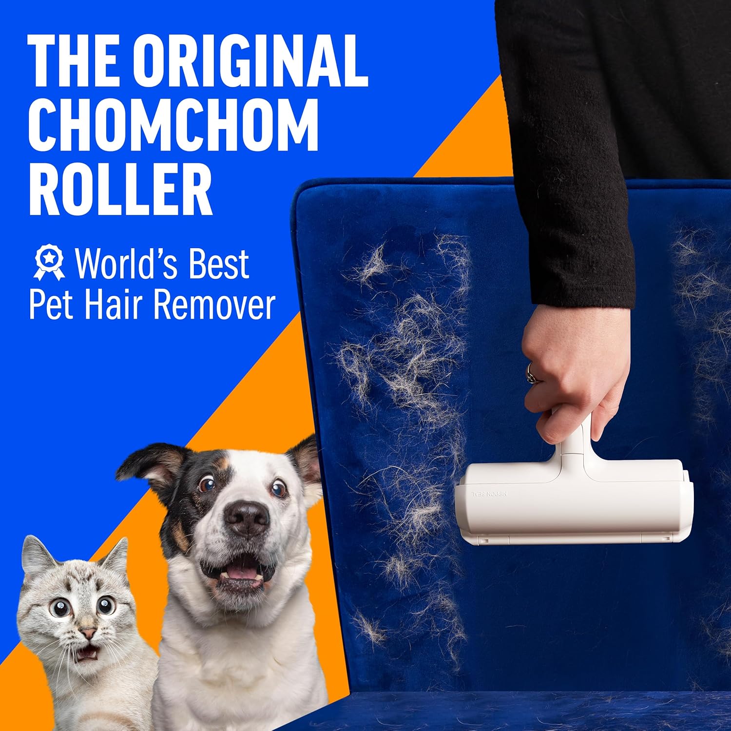 Pet Hair Remover – Original Size Reusable Lint Roller for Cat & Dog Hair on Furniture, Couch, Carpet, Car, Rugs & Bedding – Portable, Eco-Friendly (White) - Best Pet Care Store